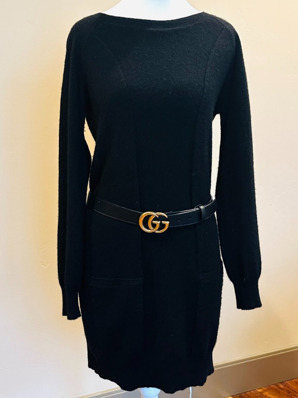 MAGASCHONI BLACK CASHMERE DRESS MEDIUM NWOT